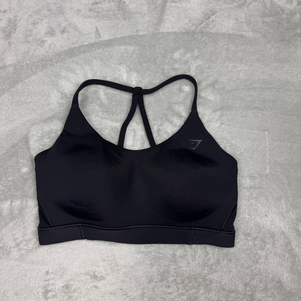 Gymshark B2A9Z Strappy Molded Cup Sports Bra Womens Medium Black active